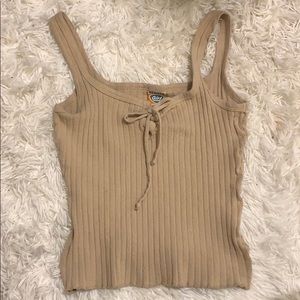 Cute tan tank crop top